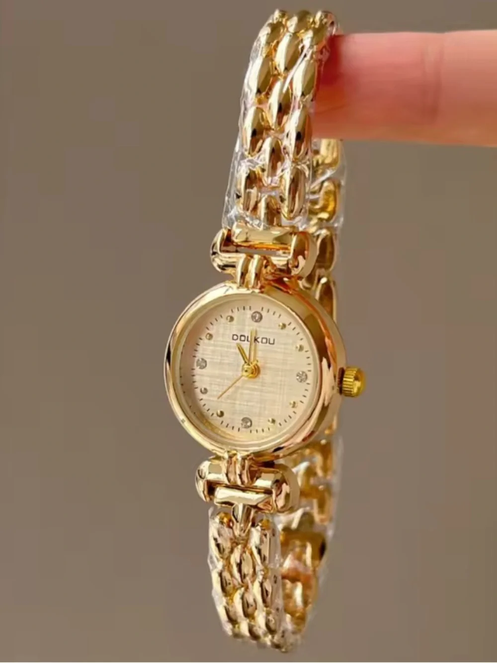 Anthropologie Gold Bracelet Watch with White Dial